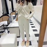 Women Sweater Two Piece knitted Sets Slim Tracksuit 2019 Spring Autumn Fashion Sweatshirts Sporting Suit Female - RELEVAZA