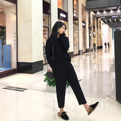 Women Sweater Two Piece knitted Sets Slim Tracksuit 2019 Spring Autumn Fashion Sweatshirts Sporting Suit Female - RELEVAZA