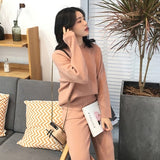 Women Sweater Two Piece knitted Sets Slim Tracksuit 2019 Spring Autumn Fashion Sweatshirts Sporting Suit Female - RELEVAZA