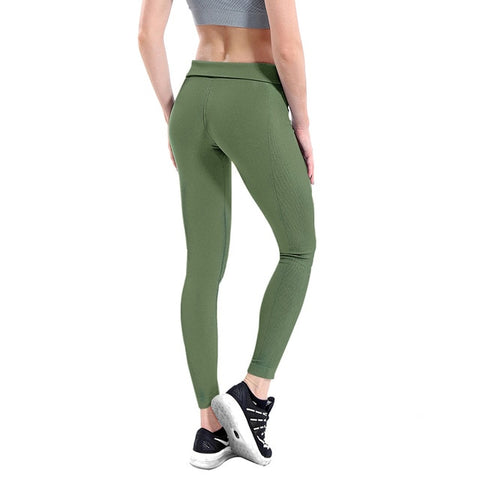 Women High Elastic Fitness Sport Gym Leggings Yoga Pants Slim Running Tights Sportswear Sports Pants Trousers Clothing Seamless - RELEVAZA