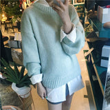 Sweater Women 2019 Autumn Winter Fashion Solid O Neck Pullover Sweaters Korean Style Knitted Long Sleeve Jumpers Casual Tops - RELEVAZA