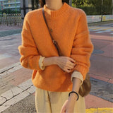 Sweater Women 2019 Autumn Winter Fashion Solid O Neck Pullover Sweaters Korean Style Knitted Long Sleeve Jumpers Casual Tops - RELEVAZA