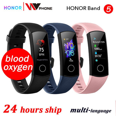 blood oxygen Honor band 5 smart band AMOLED Huawe honor smart watch heart rate fitness sleep swimming sport tracker - RELEVAZA
