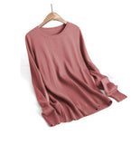 Casual Round Neck Cashmere Sweater Woman Pullovers White Pink Knitting Sweater Female Jumpers 2019 Winter Clothes - RELEVAZA