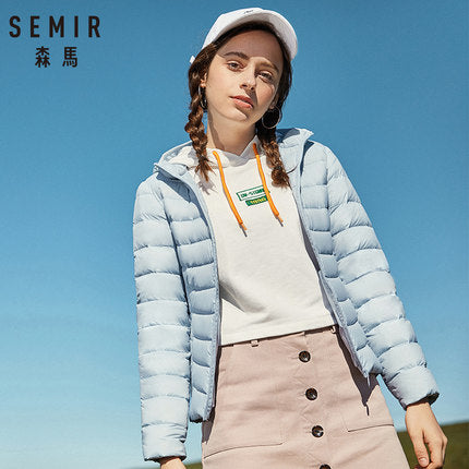 SEMIR 2019 New basic Down Winter jackets Women Winter plus velvet hooded Coats Down Winter Jacket Woman Outwear warm portable - RELEVAZA