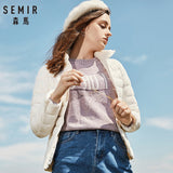 SEMIR 2019 Down Winter Jacket Women Cotton Short Jackets New Down Padded Hooded Warm Autumn Slim Coat Female Casual Tops - RELEVAZA