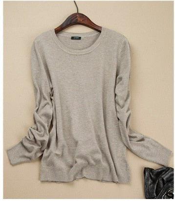 Casual Round Neck Cashmere Sweater Woman Pullovers White Pink Knitting Sweater Female Jumpers 2019 Winter Clothes - RELEVAZA