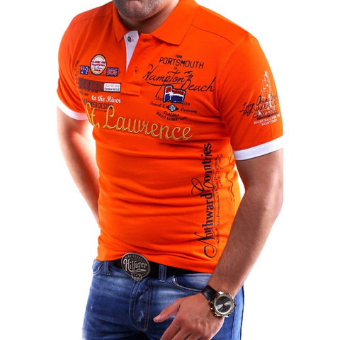 ZOGAA Suumer Men Casual Polo Shirt Guys Cotton Short Sleeve Printed Polo Shirt Male Casual Slim Fit Solid Polo Shirt 2019 Hot - RELEVAZA