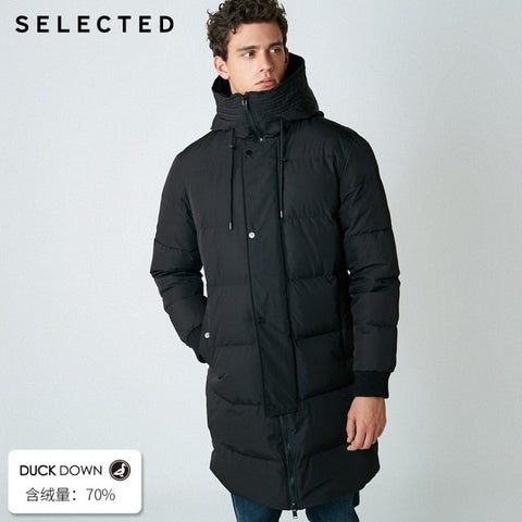 SELECTED 2019 New Winter Down Jacket Men's Zipper and Hat Casual Clothes Medium-and-Long Coat  S | 418412503 - RELEVAZA