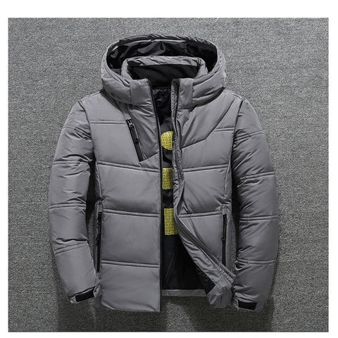 2019 Winter New Jacket Mens Quality Thermal Thick Coat Snow Red Black Parka Male Warm Outwear Fashion White Duck Down Jacket Men - RELEVAZA