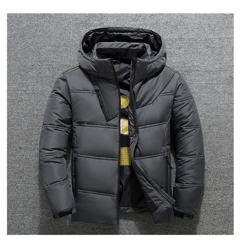2019 Winter New Jacket Mens Quality Thermal Thick Coat Snow Red Black Parka Male Warm Outwear Fashion White Duck Down Jacket Men - RELEVAZA