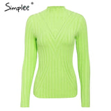 Simplee Knitted jumper sweater women autumn winter Long sleeve top turtleneck female sweater ladies bestmatch pullover jumpers - RELEVAZA