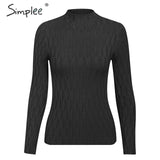 Simplee Knitted jumper sweater women autumn winter Long sleeve top turtleneck female sweater ladies bestmatch pullover jumpers - RELEVAZA