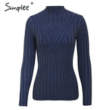 Simplee Knitted jumper sweater women autumn winter Long sleeve top turtleneck female sweater ladies bestmatch pullover jumpers - RELEVAZA