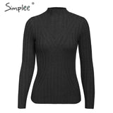 Simplee Knitted jumper sweater women autumn winter Long sleeve top turtleneck female sweater ladies bestmatch pullover jumpers - RELEVAZA