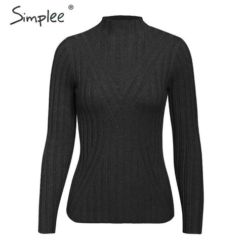 Simplee Knitted jumper sweater women autumn winter Long sleeve top turtleneck female sweater ladies bestmatch pullover jumpers - RELEVAZA