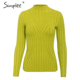 Simplee Knitted jumper sweater women autumn winter Long sleeve top turtleneck female sweater ladies bestmatch pullover jumpers - RELEVAZA