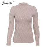 Simplee Knitted jumper sweater women autumn winter Long sleeve top turtleneck female sweater ladies bestmatch pullover jumpers - RELEVAZA
