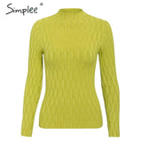 Simplee Knitted jumper sweater women autumn winter Long sleeve top turtleneck female sweater ladies bestmatch pullover jumpers - RELEVAZA