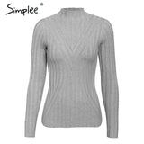Simplee Knitted jumper sweater women autumn winter Long sleeve top turtleneck female sweater ladies bestmatch pullover jumpers - RELEVAZA