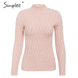 Simplee Knitted jumper sweater women autumn winter Long sleeve top turtleneck female sweater ladies bestmatch pullover jumpers - RELEVAZA