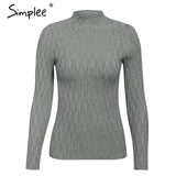 Simplee Knitted jumper sweater women autumn winter Long sleeve top turtleneck female sweater ladies bestmatch pullover jumpers - RELEVAZA