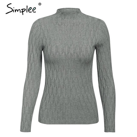 Simplee Knitted jumper sweater women autumn winter Long sleeve top turtleneck female sweater ladies bestmatch pullover jumpers - RELEVAZA