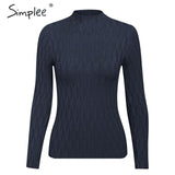 Simplee Knitted jumper sweater women autumn winter Long sleeve top turtleneck female sweater ladies bestmatch pullover jumpers - RELEVAZA