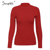 Simplee Knitted jumper sweater women autumn winter Long sleeve top turtleneck female sweater ladies bestmatch pullover jumpers - RELEVAZA