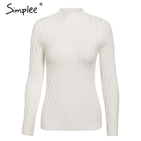 Simplee Knitted jumper sweater women autumn winter Long sleeve top turtleneck female sweater ladies bestmatch pullover jumpers - RELEVAZA