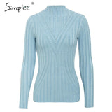 Simplee Knitted jumper sweater women autumn winter Long sleeve top turtleneck female sweater ladies bestmatch pullover jumpers - RELEVAZA
