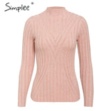 Simplee Knitted jumper sweater women autumn winter Long sleeve top turtleneck female sweater ladies bestmatch pullover jumpers - RELEVAZA
