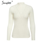 Simplee Knitted jumper sweater women autumn winter Long sleeve top turtleneck female sweater ladies bestmatch pullover jumpers - RELEVAZA