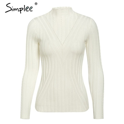 Simplee Knitted jumper sweater women autumn winter Long sleeve top turtleneck female sweater ladies bestmatch pullover jumpers - RELEVAZA