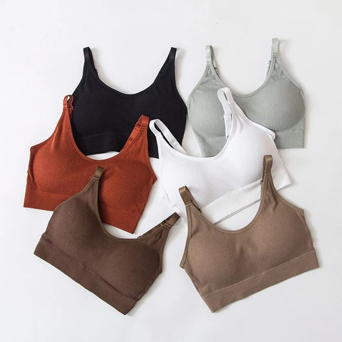 Seamless Sports Bra Women Fitness Top Yoga Bra For Cup A-D Black White Running Yoga Gym Crop Top Women Push Up Sport Bra Top Bh - RELEVAZA