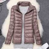Winter Women Ultralight Thin Down Jacket White Duck Down Hooded Jackets Long Sleeve Warm Coat Parka Female Portable Outwear - RELEVAZA