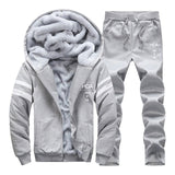 Tracksuit Men Sporting Fleece Thick Hooded Brand-Clothing Casual Track Suit Men Jacket+Pant Warm Fur Inside Winter Sweatshirt - RELEVAZA