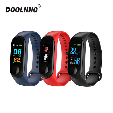 Doolnng M3 Plus Sport Fitness tracker Watch Smartband Smart Bracelet Blood Pressure Heart Rate Monitor Smart band Wristband Men - RELEVAZA