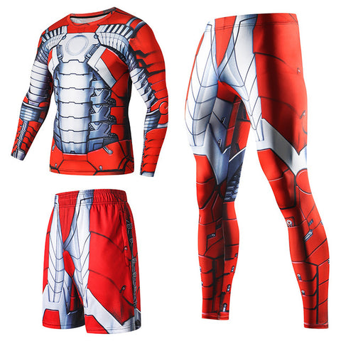 Superhero Compression Tracksuits Men's Sport Suit Quick Dry Running sets Clothes Sports Joggers Training Gym Fitness Man Set - RELEVAZA