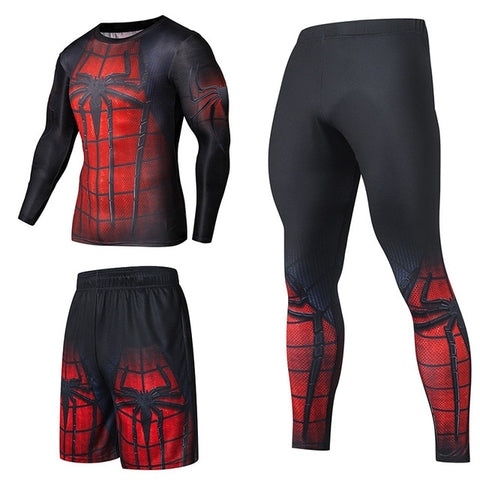 Superhero Compression Tracksuits Men's Sport Suit Quick Dry Running sets Clothes Sports Joggers Training Gym Fitness Man Set - RELEVAZA