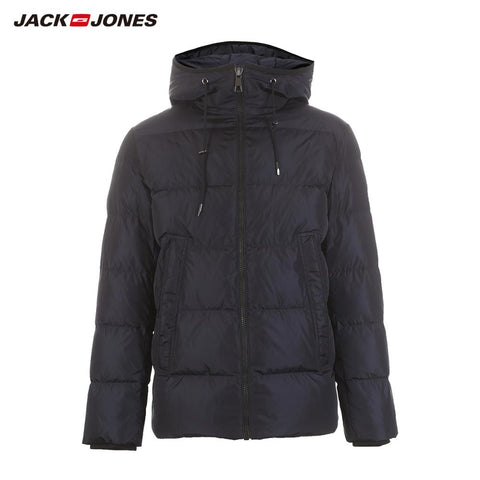 JackJones Men's fashion casual hooded down jacket short parka coat menswear 218412509 - RELEVAZA