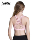 LUKITAS Women Sports Bra Quick Dry High Stretch Top Sport Push Up Fitness  Running Gym Breathable Cross Strap Yoga Bra Vest Tops - RELEVAZA