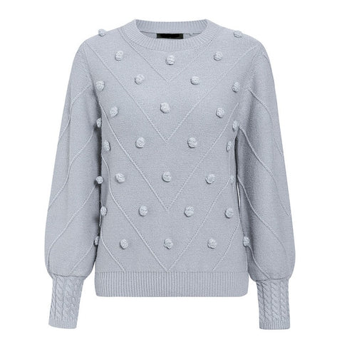 BeAvant Knitted winter sweater women pullover Lantern sleeve ladies sweaters female Minimalist pull femme sweet white jumper - RELEVAZA