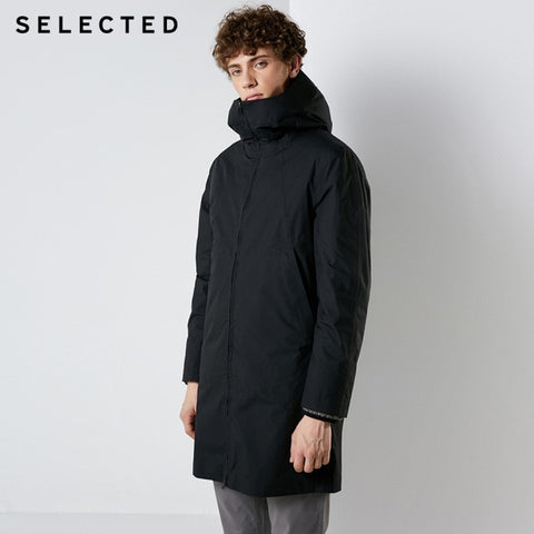 SELECTED 2019 New Winter Down Jacket Men's Zipper and Hat Casual Clothes Medium-and-Long Coat  S | 418412503 - RELEVAZA