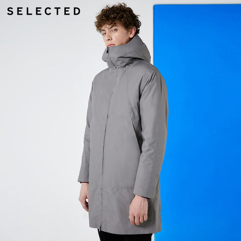 SELECTED 2019 New Winter Down Jacket Men's Zipper and Hat Casual Clothes Medium-and-Long Coat  S | 418412503 - RELEVAZA
