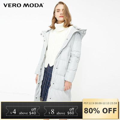 Vero Moda new detachable rabbit fur hooded long down jacket women | 318312503 - RELEVAZA