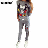 XUANSHOW Hot Selling Women Casual Sportswear Lovely Printed Hoodies long-sleeved Suit Kawayi Tenue Femme Sportswear Sets - RELEVAZA