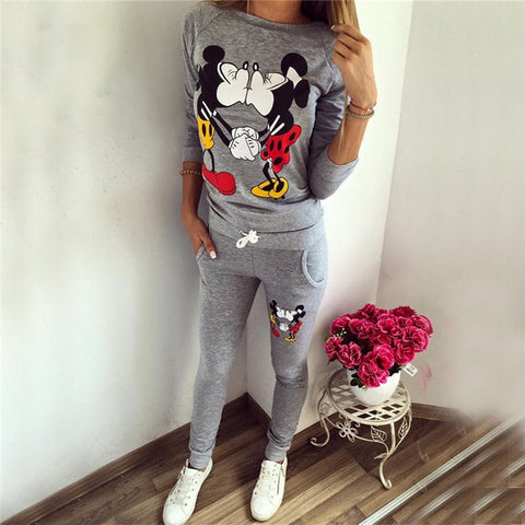 XUANSHOW Hot Selling Women Casual Sportswear Lovely Printed Hoodies long-sleeved Suit Kawayi Tenue Femme Sportswear Sets - RELEVAZA