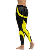 Hayoha Mesh Pattern Print Leggings fitness Leggings For Women Sporting Workout Leggins Elastic Slim Black White Pants - RELEVAZA