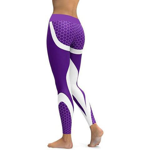 Hayoha Mesh Pattern Print Leggings fitness Leggings For Women Sporting Workout Leggins Elastic Slim Black White Pants - RELEVAZA